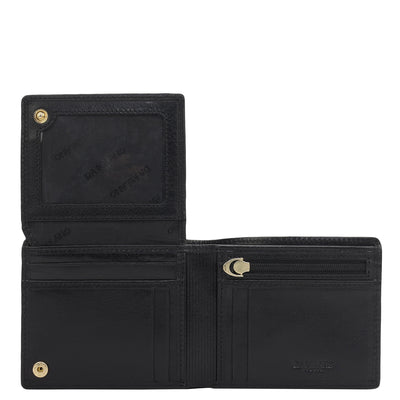 Black Bifold Leather Mens Wallet