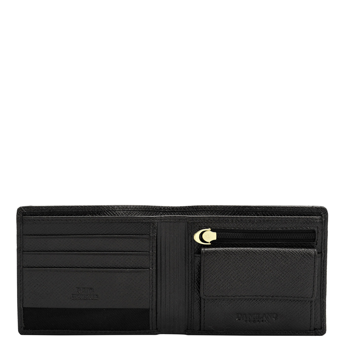 Black Bifold Leather Mens Wallet