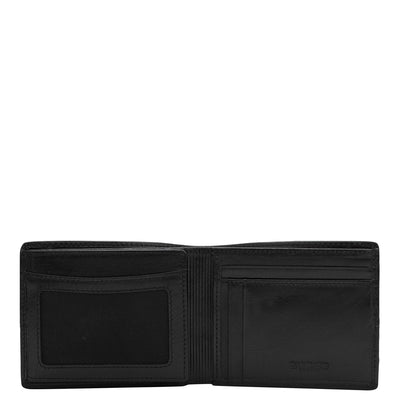 Black Bifold Leather Mens Wallet