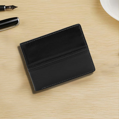 Black Bifold Leather Mens Wallet