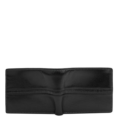 Black Bifold Leather Mens Wallet