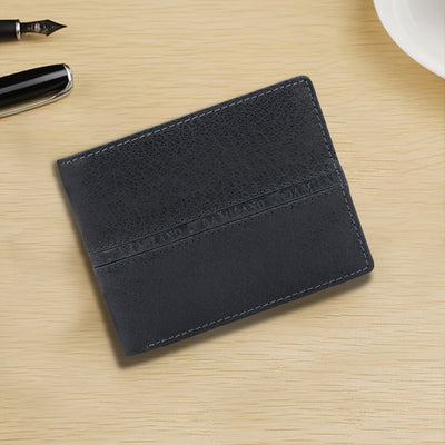 Navy Bifold Leather Mens Wallet