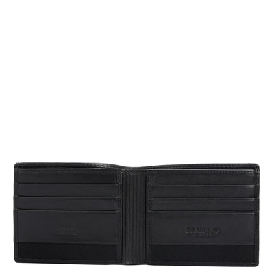 Black Bifold Leather Mens Wallet