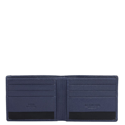 Ink Blue Bifold Leather Mens Wallet