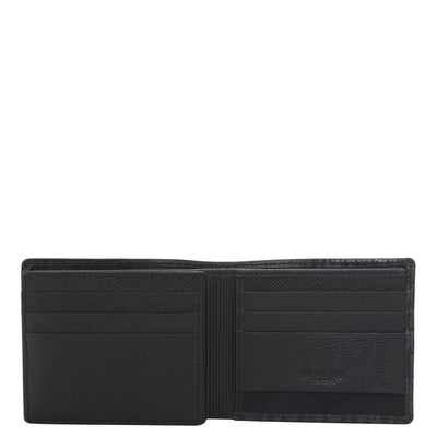 Black Bifold Leather Mens Wallet