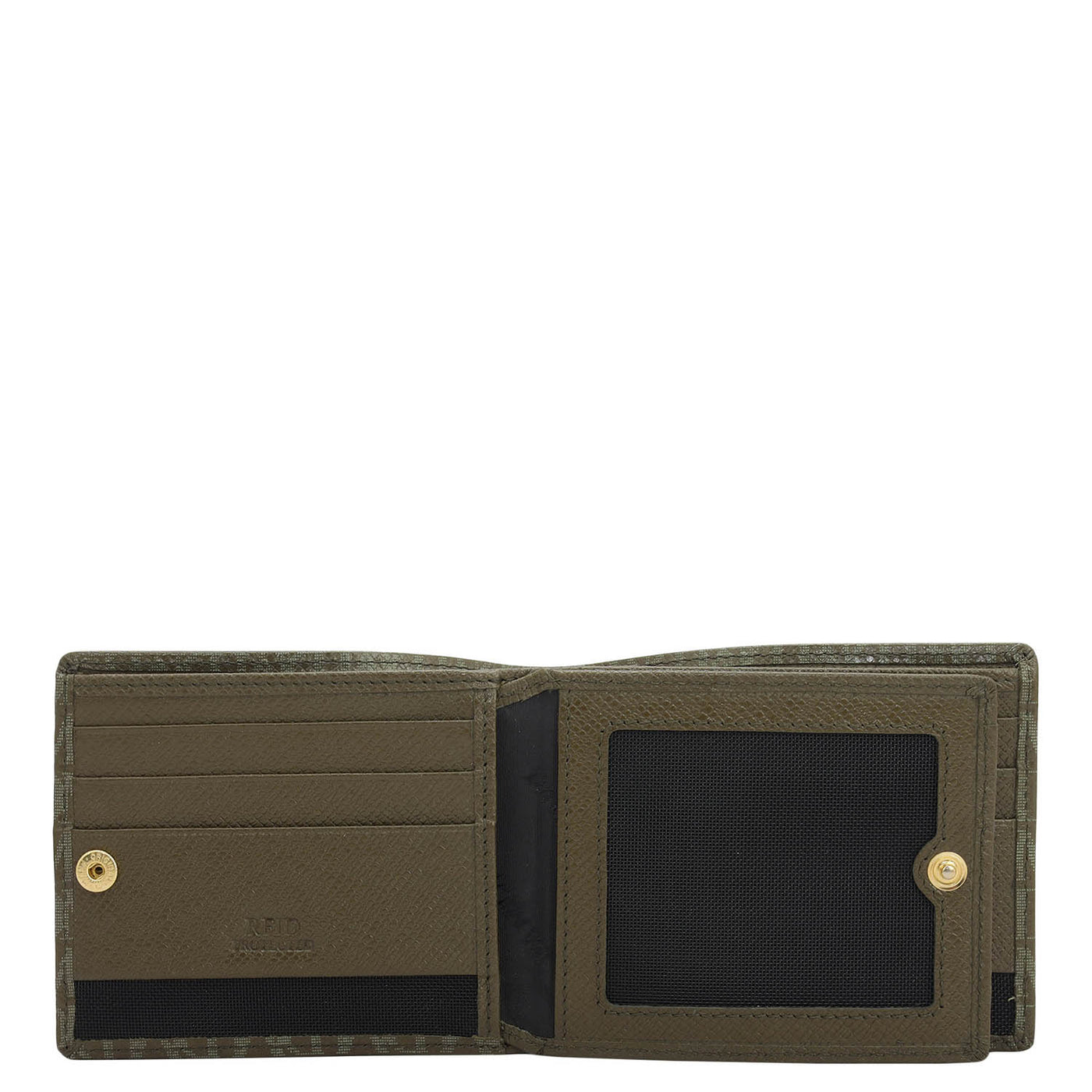 Military Green Bifold Leather Mens Wallet