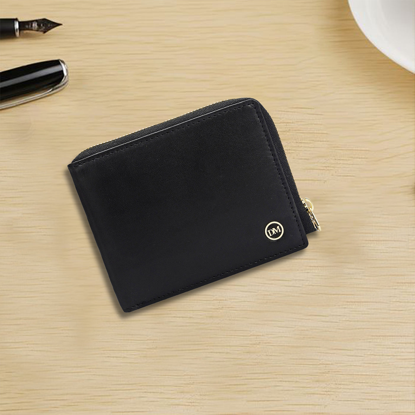 Black Bifold Leather Mens Wallet