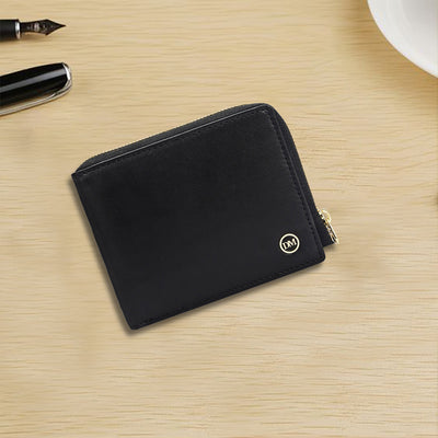 Black Bifold Leather Mens Wallet