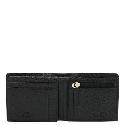 Black Bifold Leather Mens Wallet