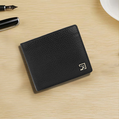 Black Bifold Leather Mens Wallet