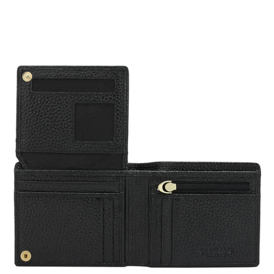 Black Bifold Leather Mens Wallet