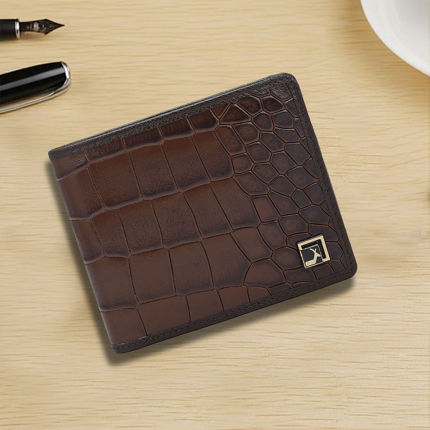 Brown Bifold Leather Mens Wallet