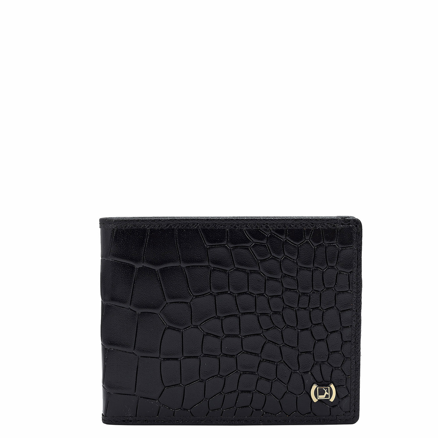 Croco Leather Mens Wallet - Black