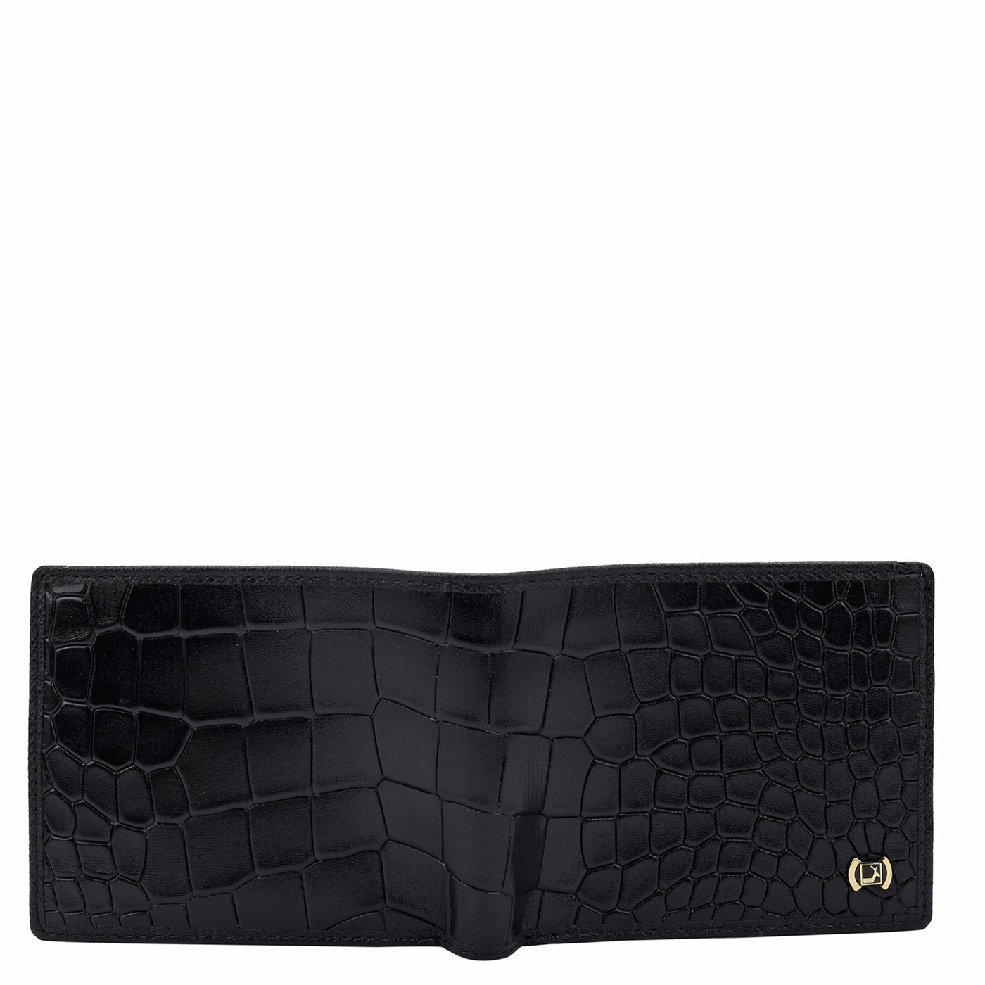 Croco Leather Mens Wallet - Black