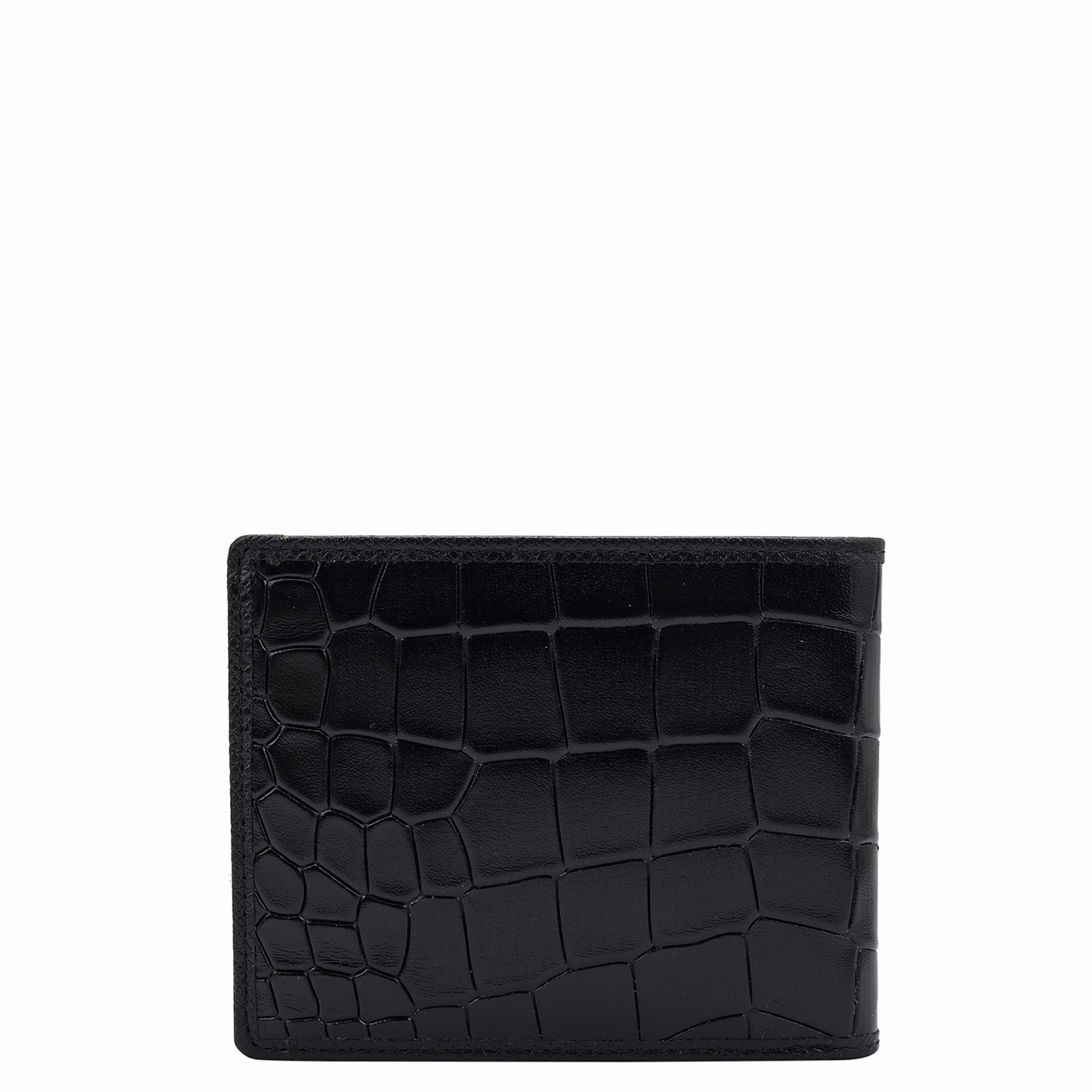 Croco Leather Mens Wallet - Black