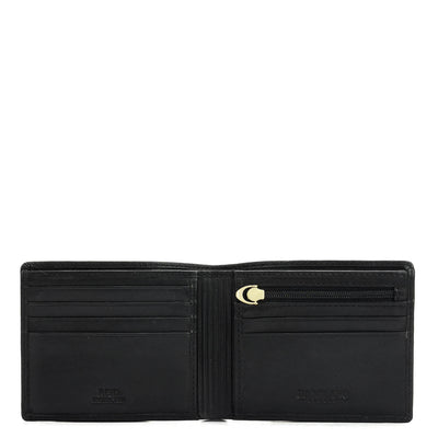 Plain Leather Mens Wallet - Black