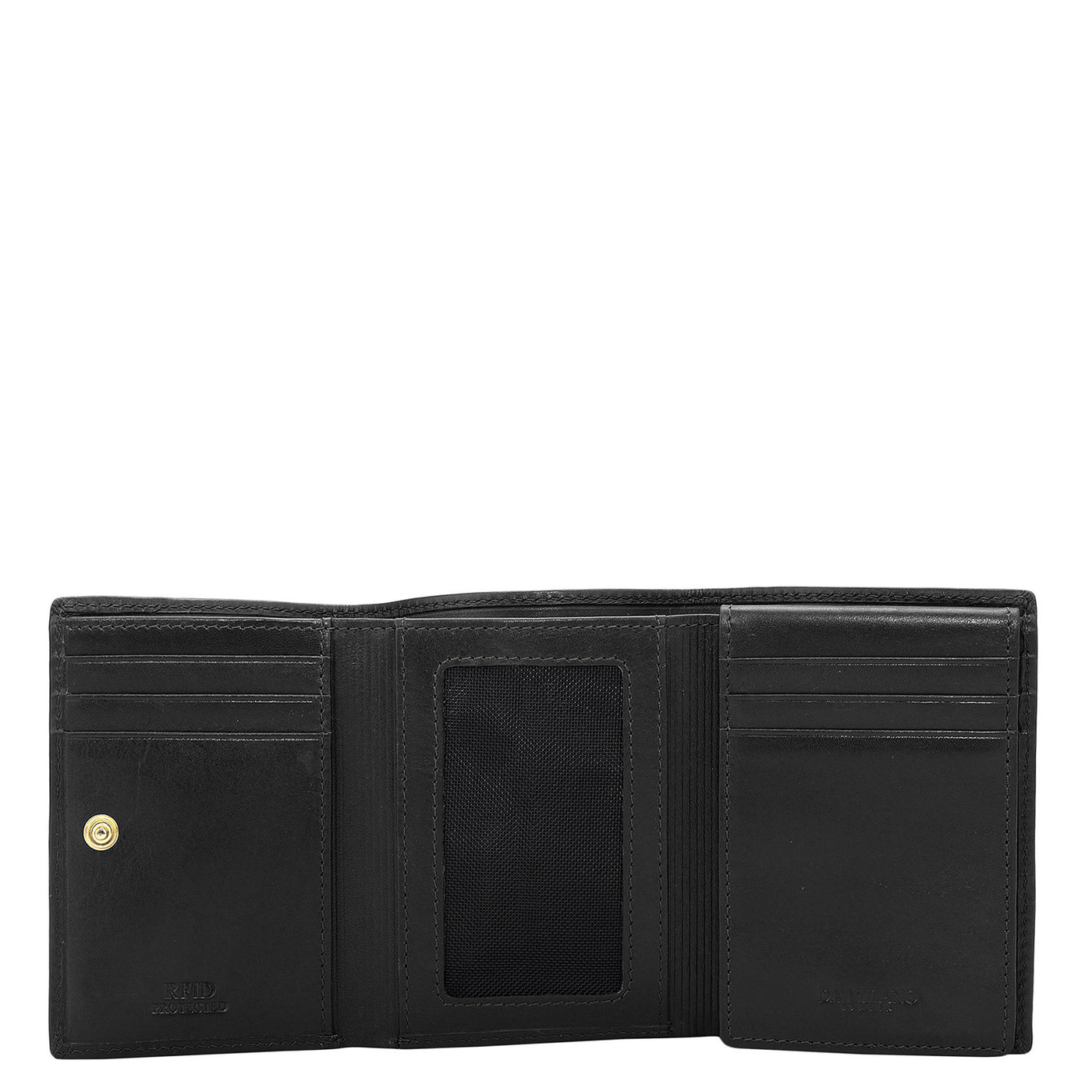 Black Bifold Leather Mens Wallet