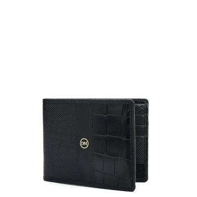 Black Bifold Leather Mens Wallet