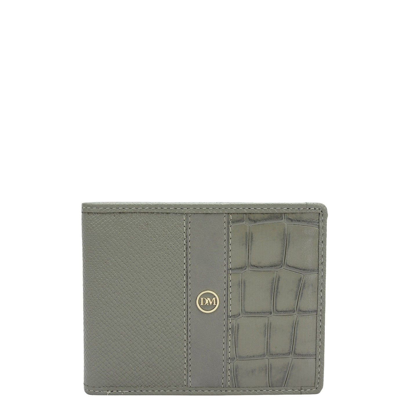 Stone Grey Bifold Leather Mens Wallet