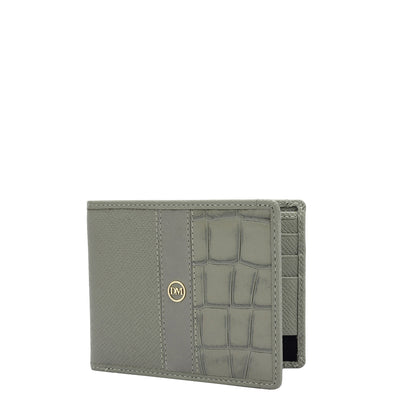 Stone Grey Bifold Leather Mens Wallet