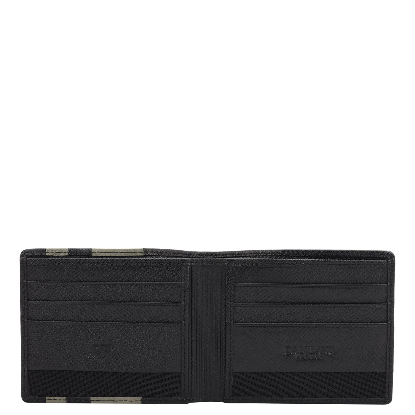 Black Stone Grey Bifold Leather Mens Wallet