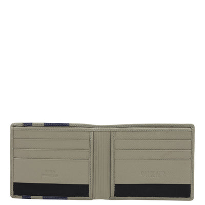 Stone Grey Ink Blue Bifold Leather Mens Wallet