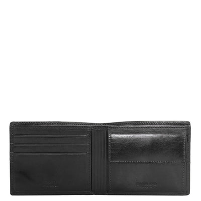 Black Bifold Leather Mens Wallet