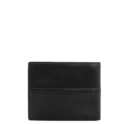 Black Bifold Leather Mens Wallet