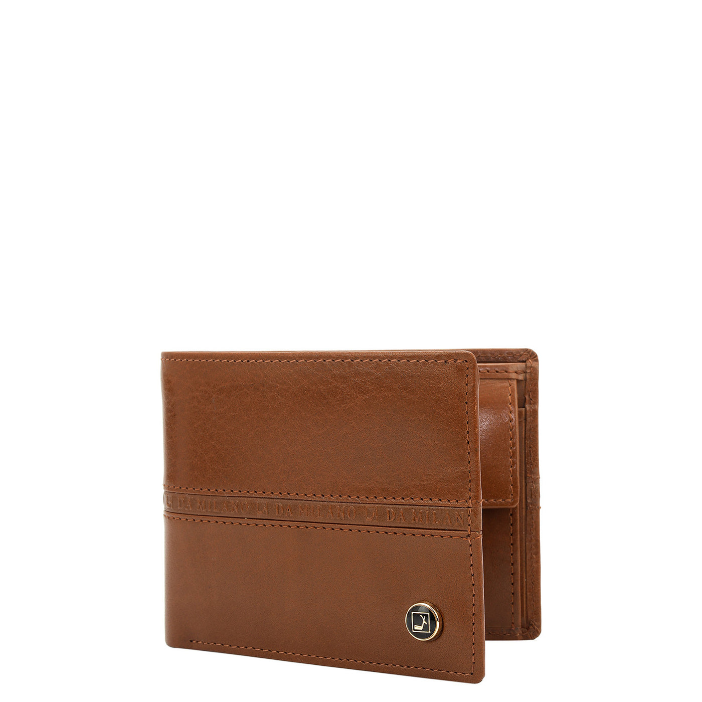 Cognac Bifold Leather Mens Wallet