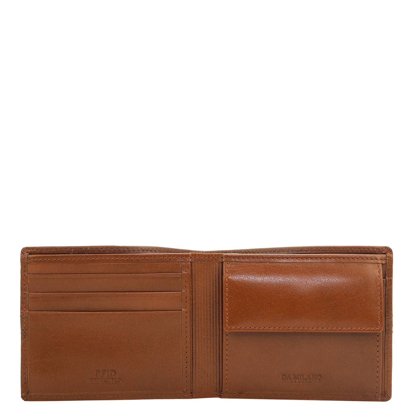 Cognac Bifold Leather Mens Wallet