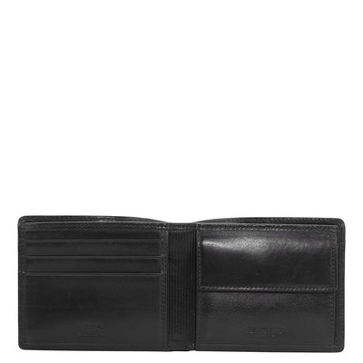 Black Bifold Leather Mens Wallet