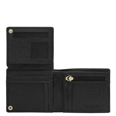 Black Bifold Leather Mens Wallet