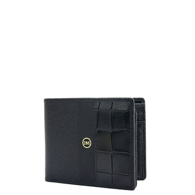 Black Bifold Leather Mens Wallet