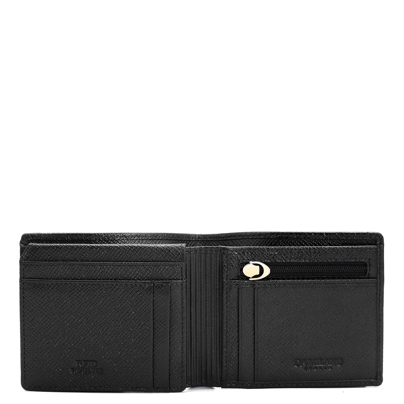 Black Bifold Leather Mens Wallet