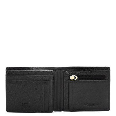 Black Bifold Leather Mens Wallet