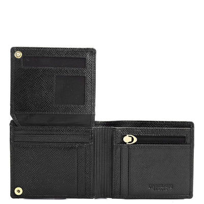 Black Bifold Leather Mens Wallet