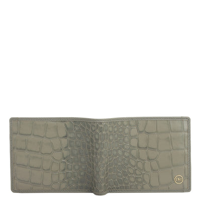 Stone Grey Bifold Leather Mens Wallet