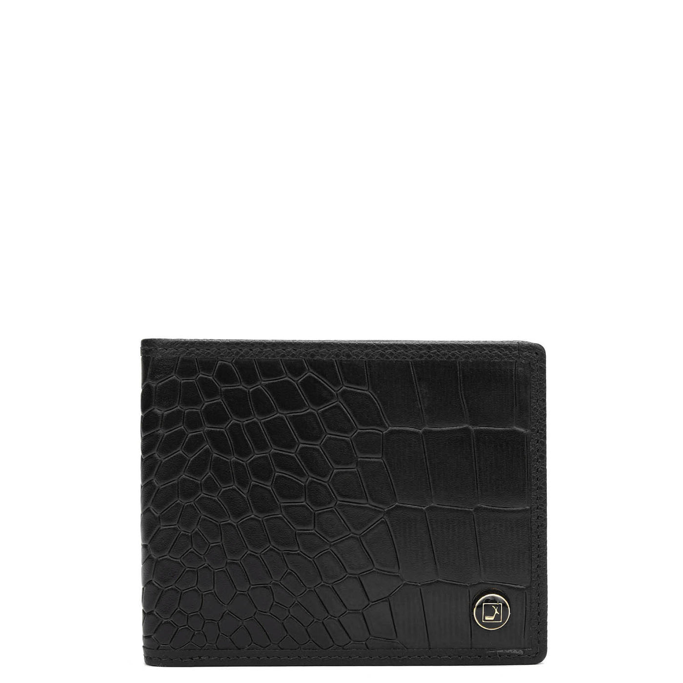 Croco Leather Mens Wallet - Black