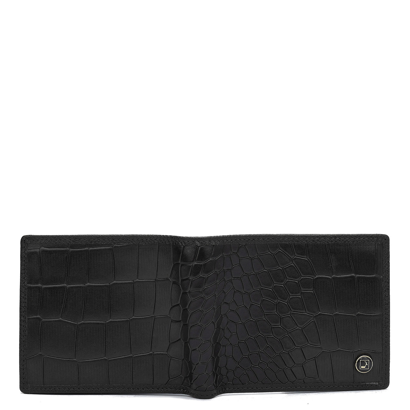 Croco Leather Mens Wallet - Black