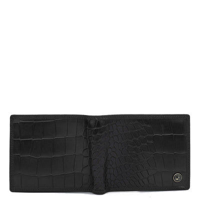 Croco Leather Mens Wallet - Black