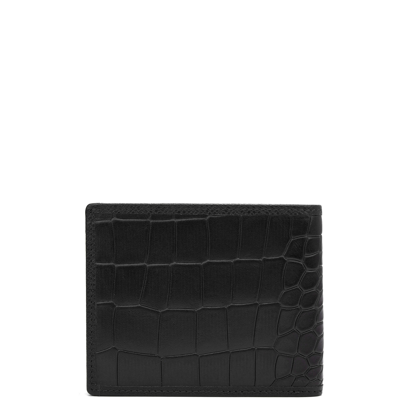 Croco Leather Mens Wallet - Black