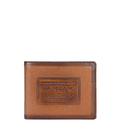 Buy Da Milano Black Leather Tri-Fold Wallet with Key Chain Online