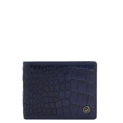 Ink Blue Bifold Leather Mens Wallet