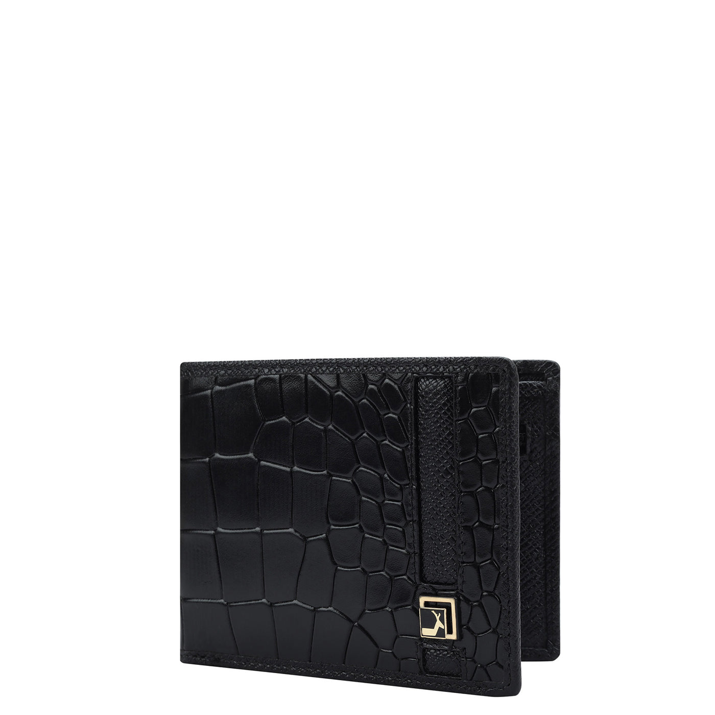 Croco Franzy Leather Mens Wallet - Black