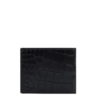 Croco Franzy Leather Mens Wallet - Black