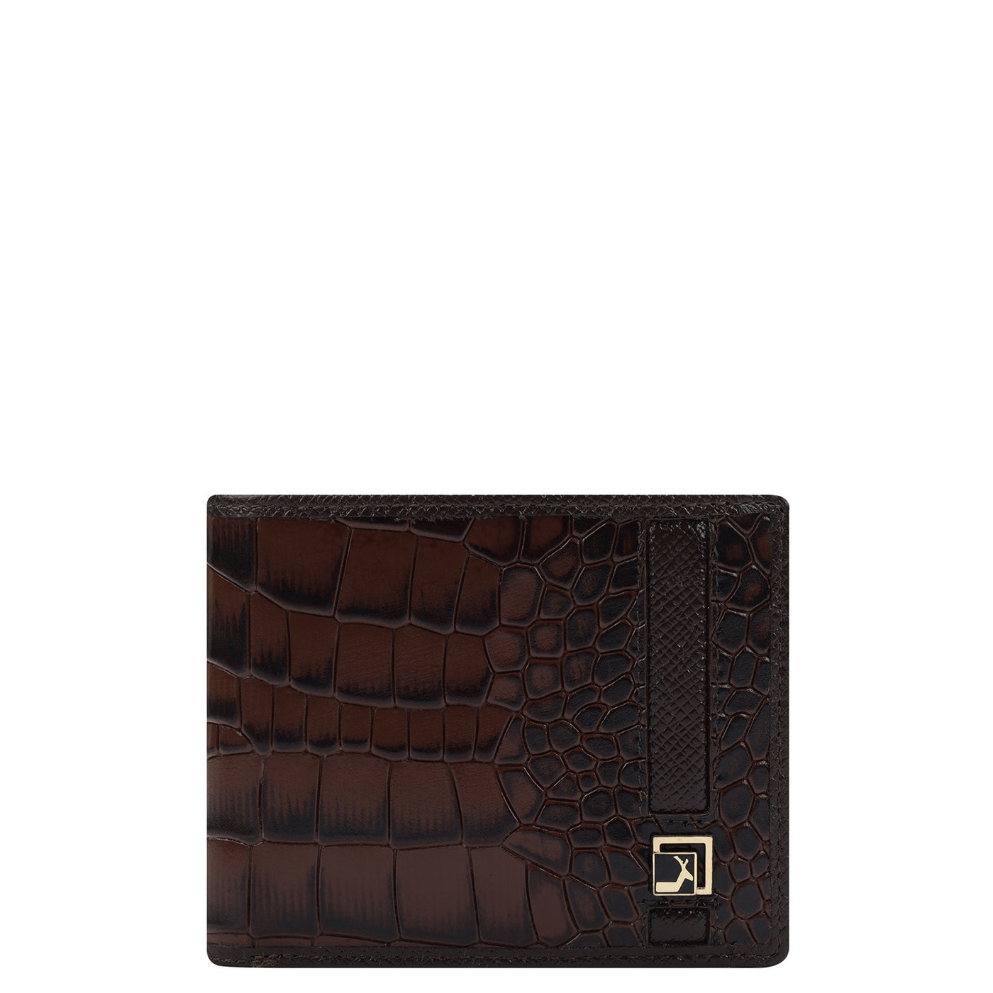 Croco Franzy Leather Mens Wallet - Brown