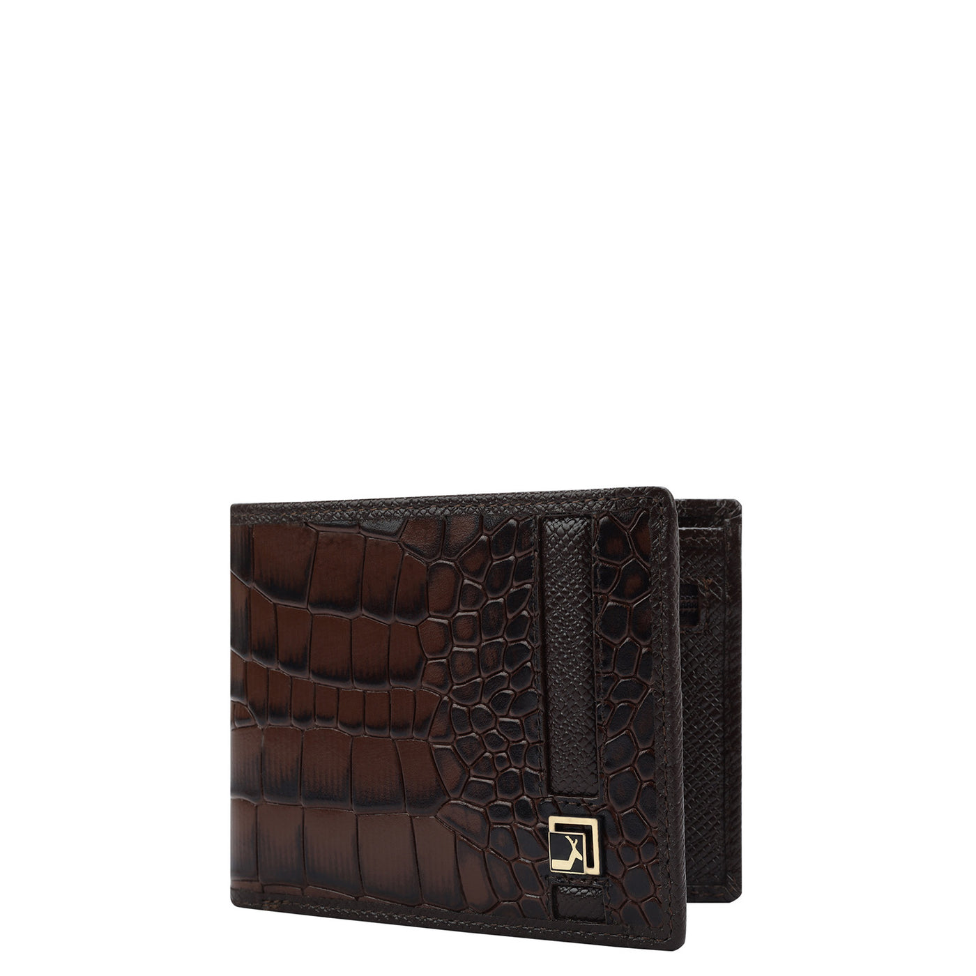 Croco Franzy Leather Mens Wallet - Brown