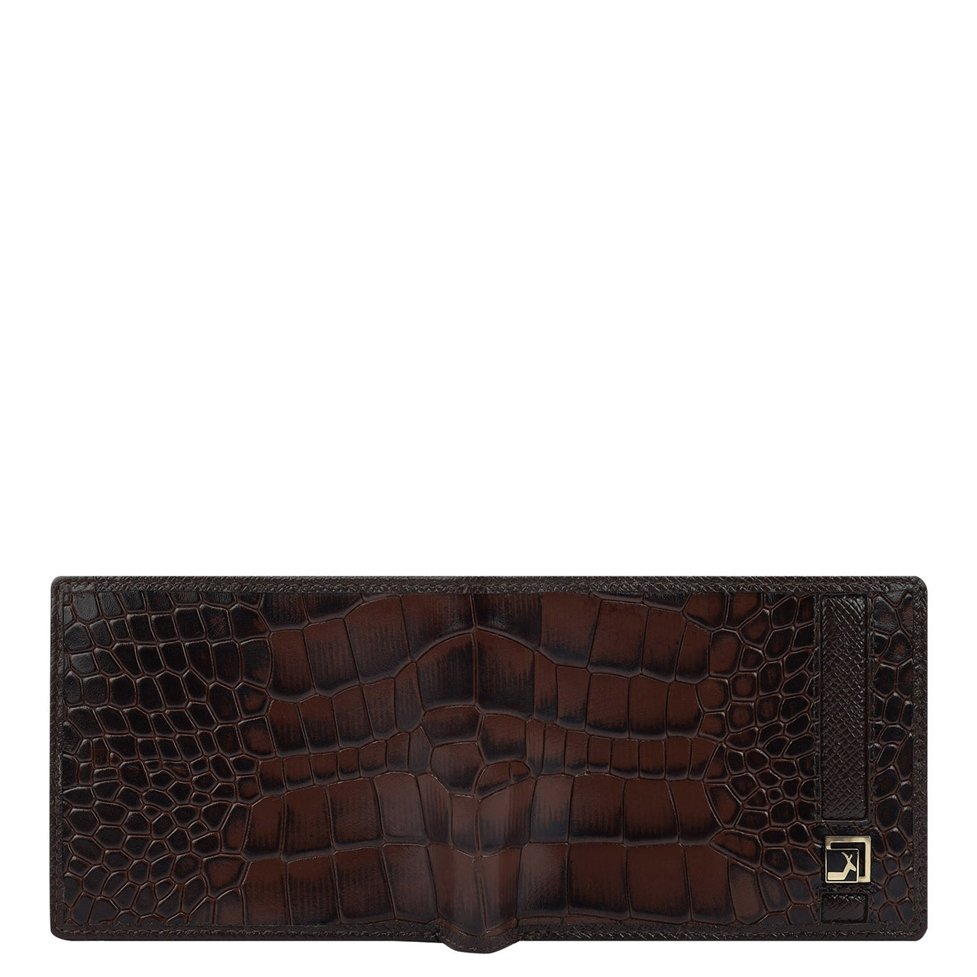 Croco Franzy Leather Mens Wallet - Brown