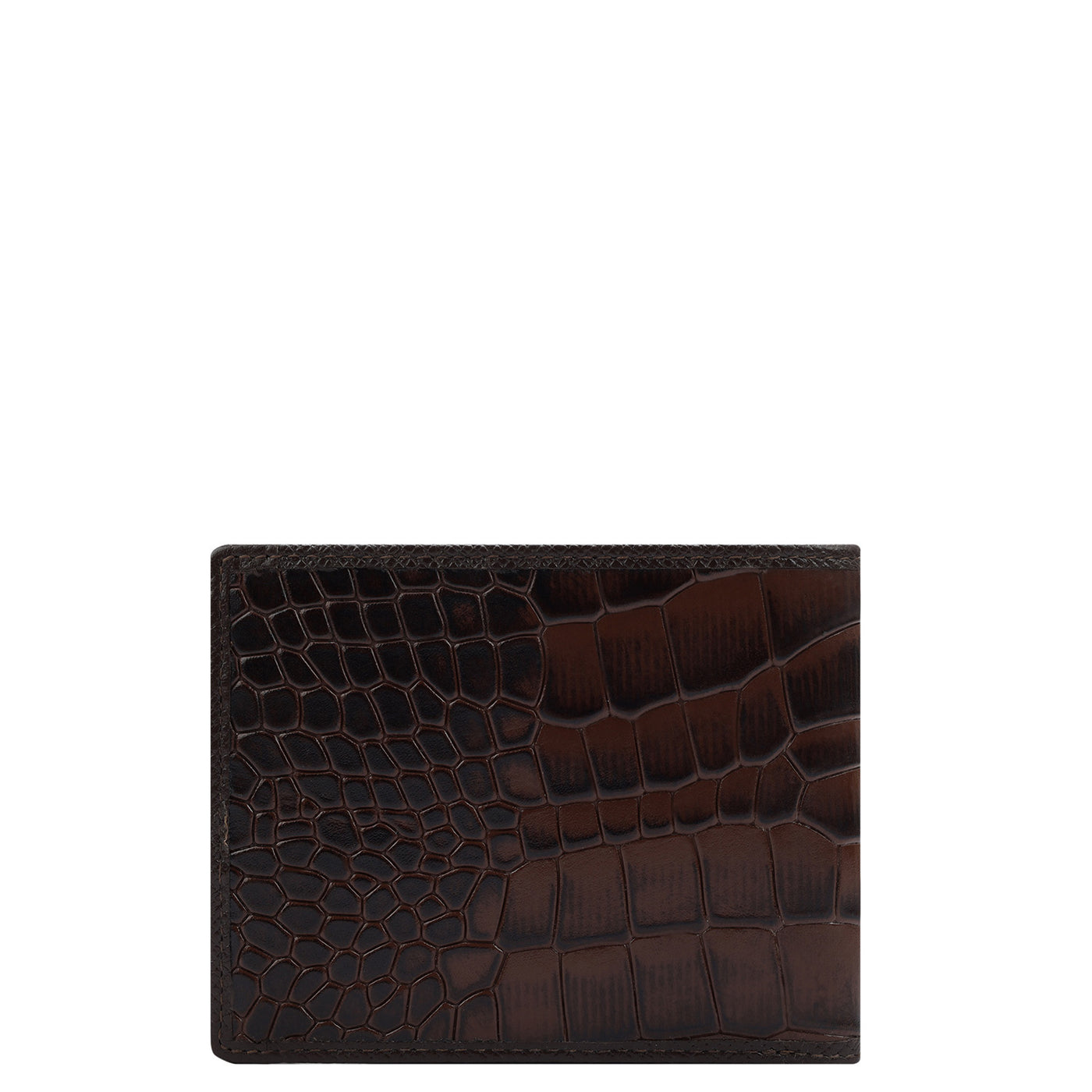 Croco Franzy Leather Mens Wallet - Brown