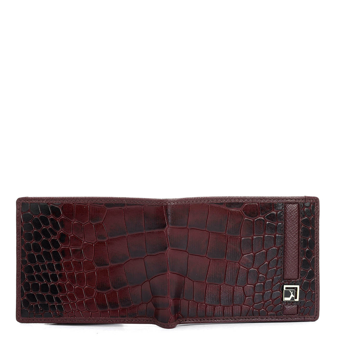 Wine Bifold Leather Mens Wallet